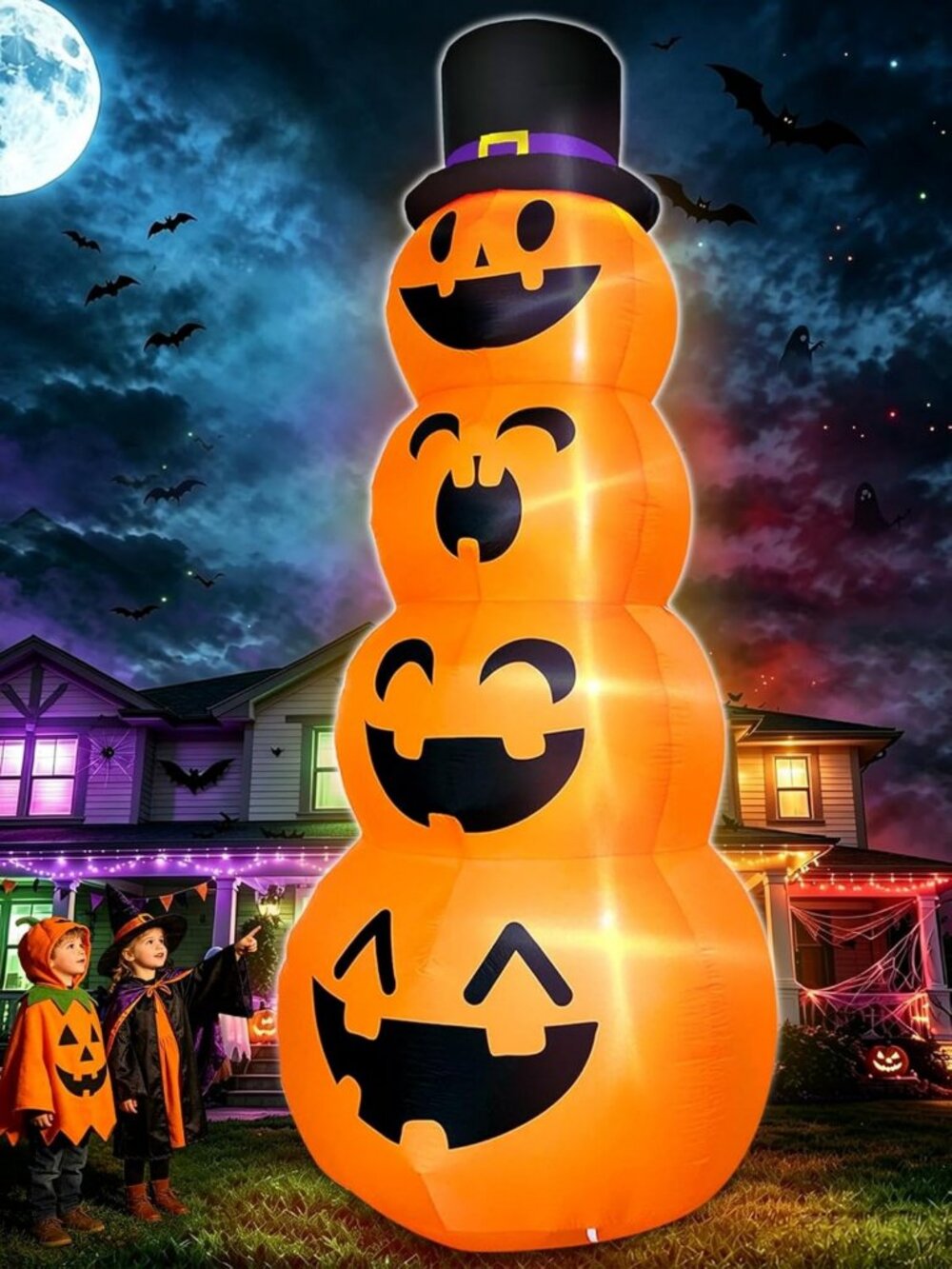 Giant 12FT Halloween Inflatable Pumpkin Witch Decoration for Outdoor Fun